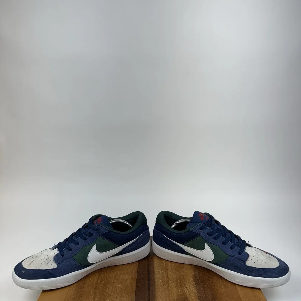 Mens Nike SB Force 58 Premium Navy Noble Green Suede Sneakers Shoes Size 12 D